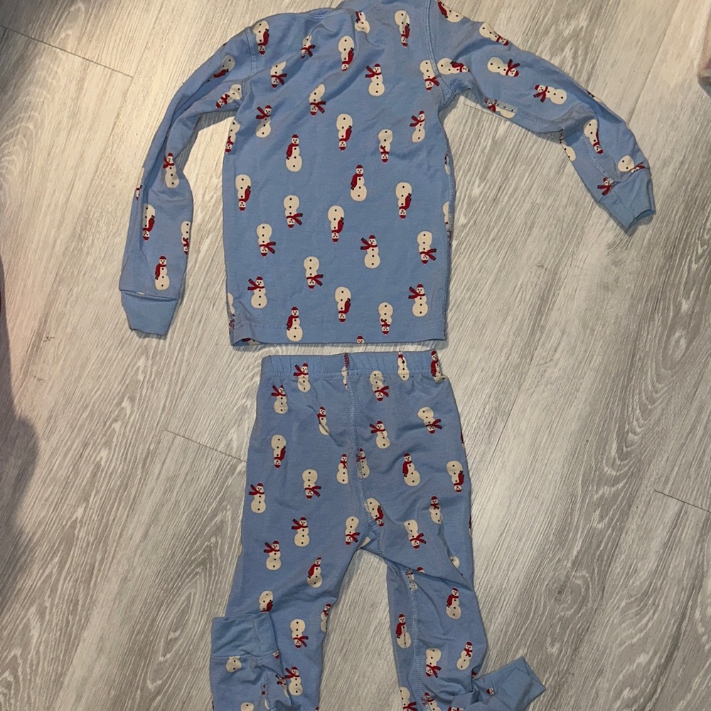 Hanna Andersson Hannasoft Kids Blue Snowman Pajamas